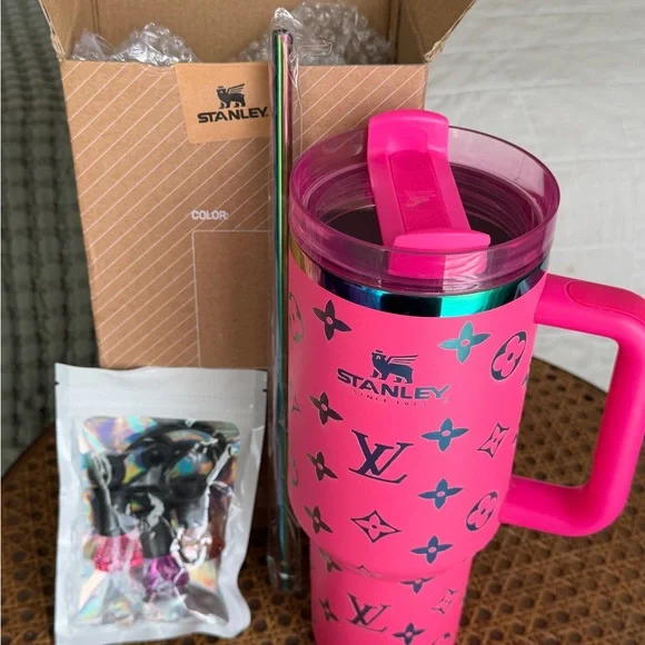 Stanley Pink Tumbler with Straw - Picture 3 of 7